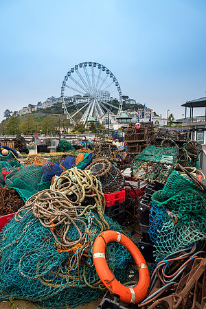 Life bouy and fishing nets