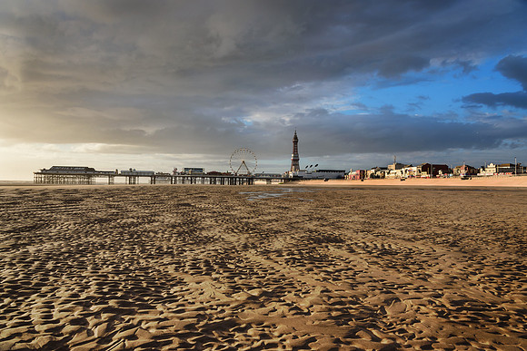 Blackpool beaches, Lancashire in United Kingdom, England