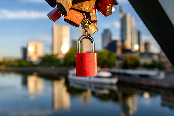 Locks at bridge Frankfurt